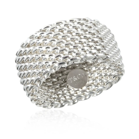 Tiffany & Co. Somerset Mesh Ring – 925  Size 6.5 - 10mm Wide Like New - Picture 3 of 7